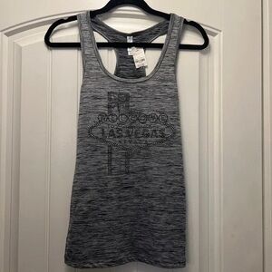Reserved Gray Las Vegas Graphic Tank Top